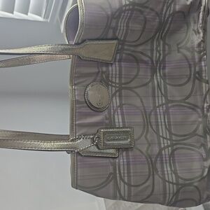 Coach Beige and Gold Tote Bag